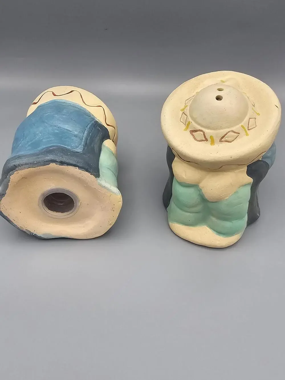 Vintage Ceramic Salt and Pepper Shakers with Hat Design